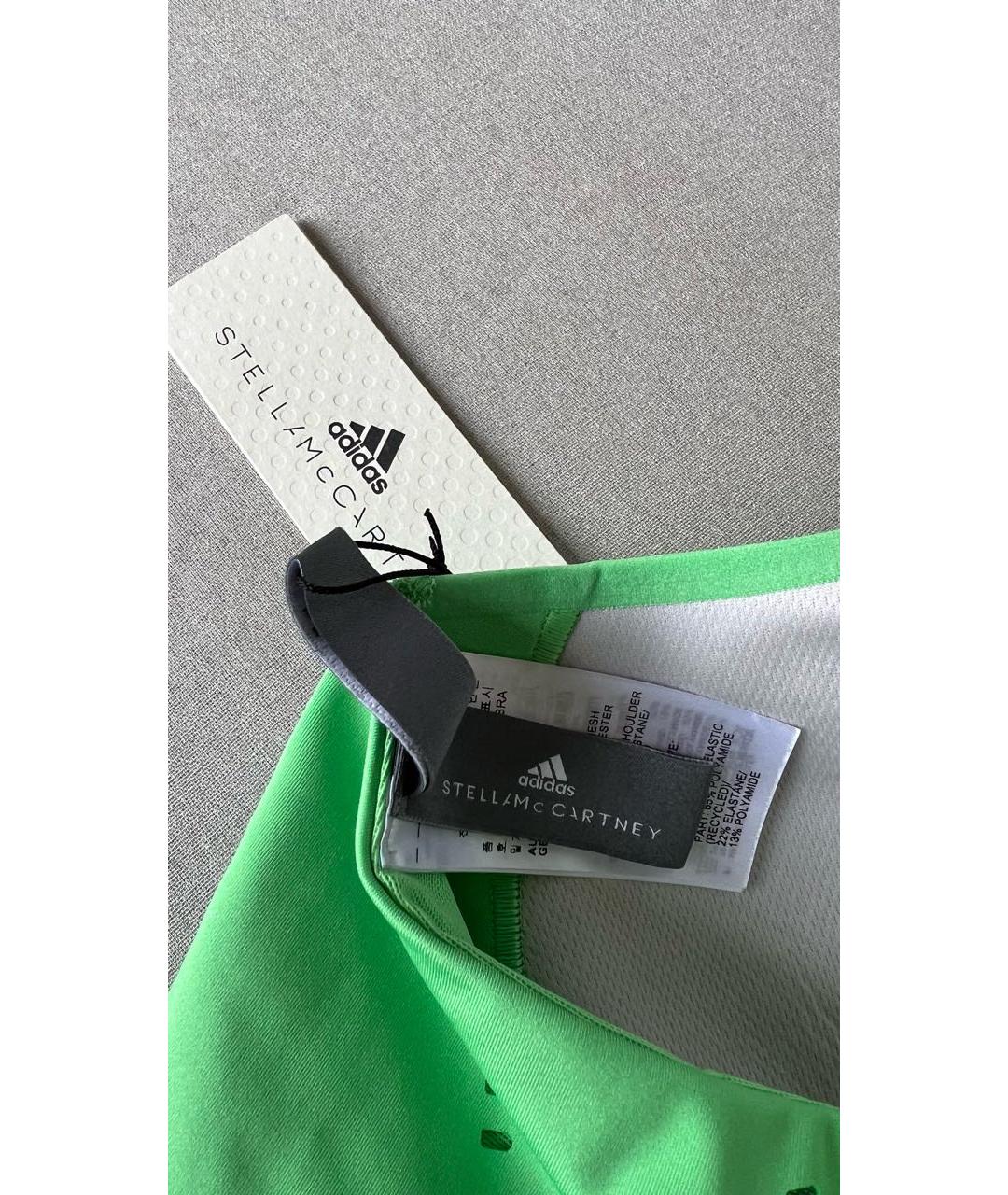 ADIDAS BY STELLA MCCARTNEY Салатовая полиэстеровая майка, фото 3