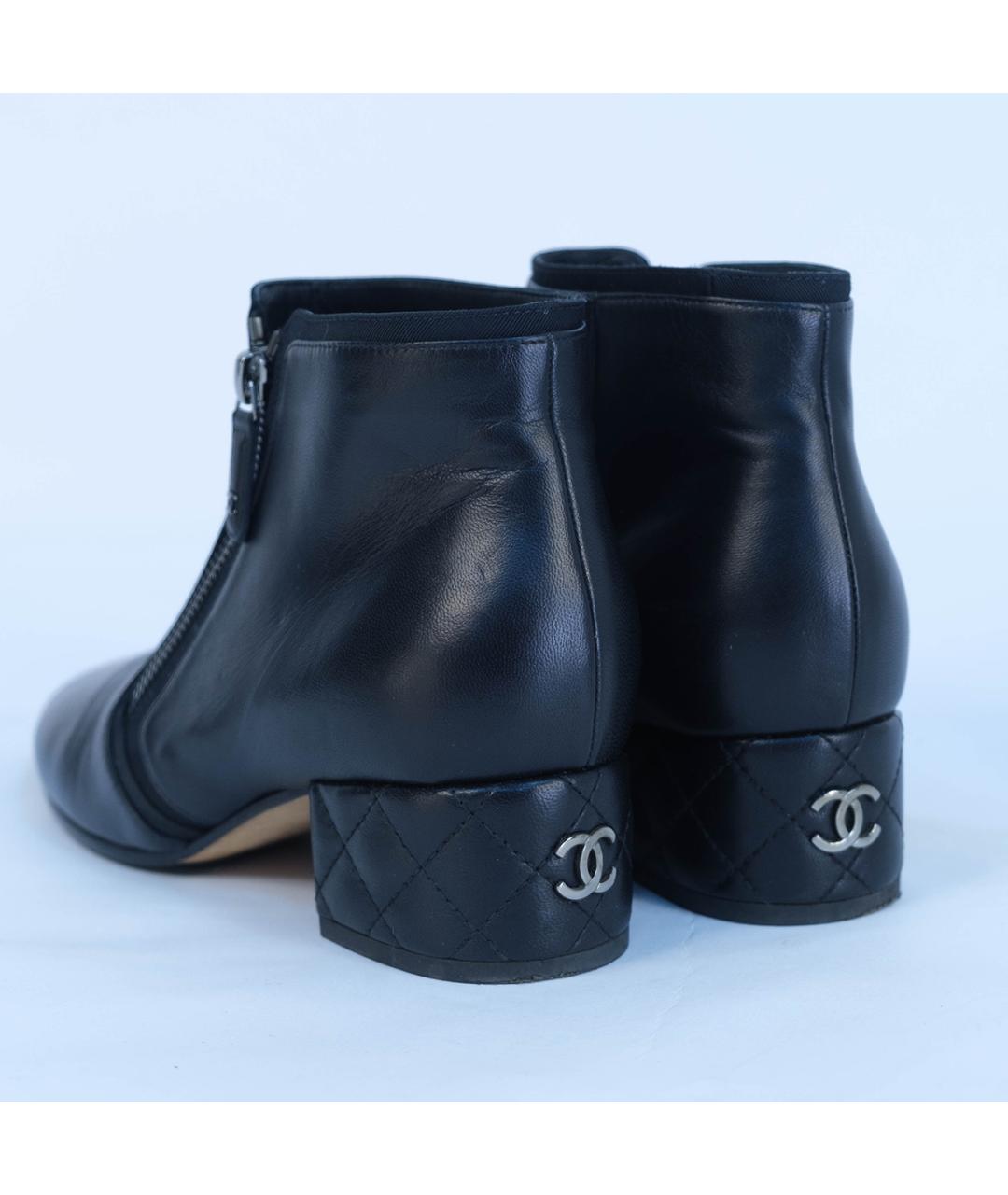CHANEL Черные кожаные ботильоны, фото 7