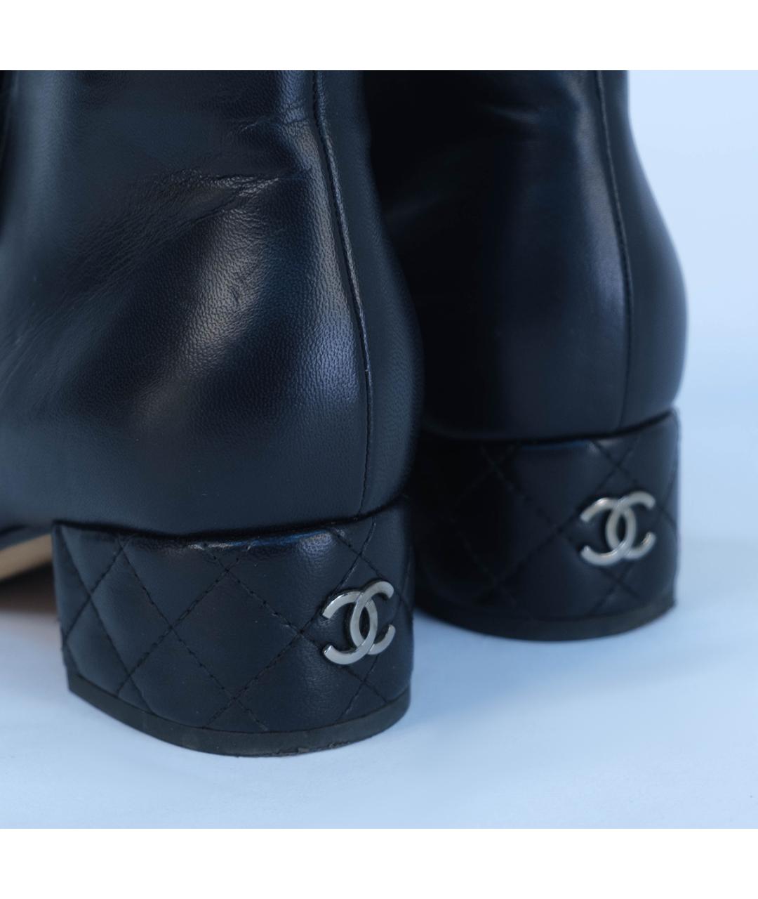 CHANEL Черные кожаные ботильоны, фото 6