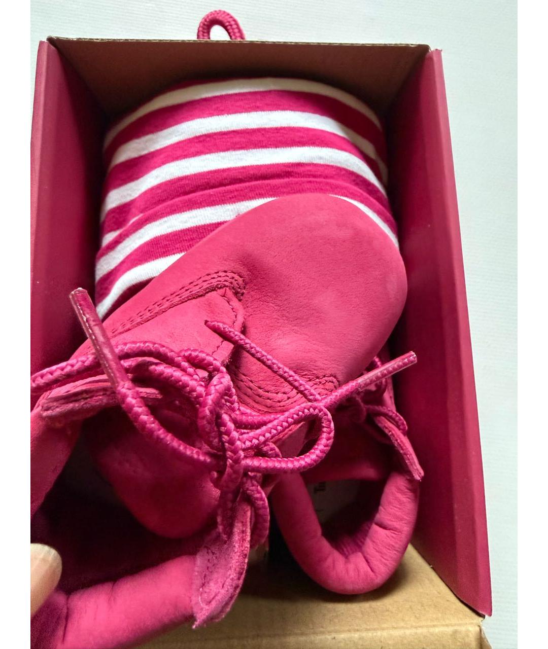 TIMBERLAND Розовые кожаные пинетки, фото 2