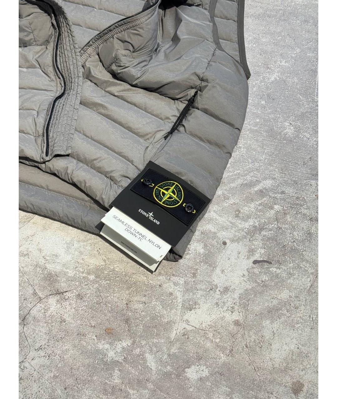 STONE ISLAND Серый нейлоновый жилет, фото 3