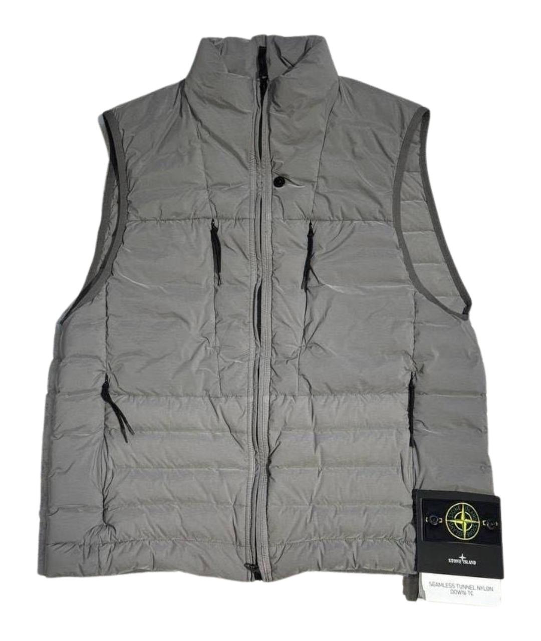 STONE ISLAND Серый нейлоновый жилет, фото 1