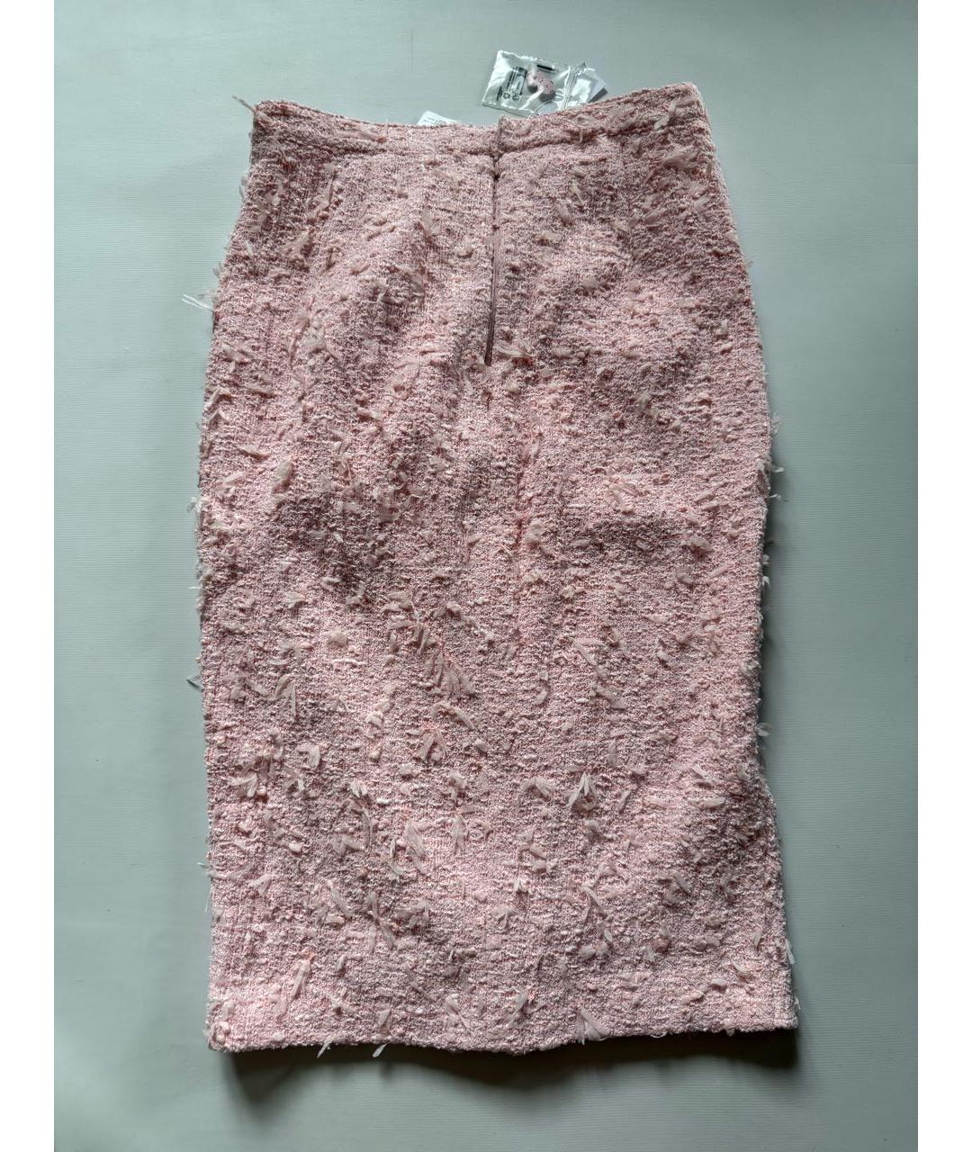 'S MAX MARA Розовая хлопко-эластановая юбка миди, фото 2