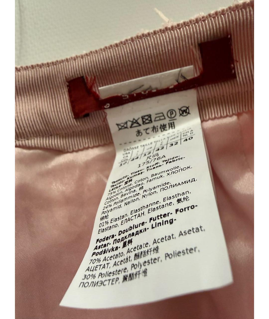 'S MAX MARA Розовая хлопко-эластановая юбка миди, фото 3
