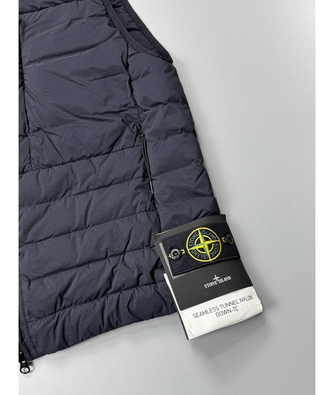 STONE ISLAND Темно-синий нейлоновый жилет, фото 4