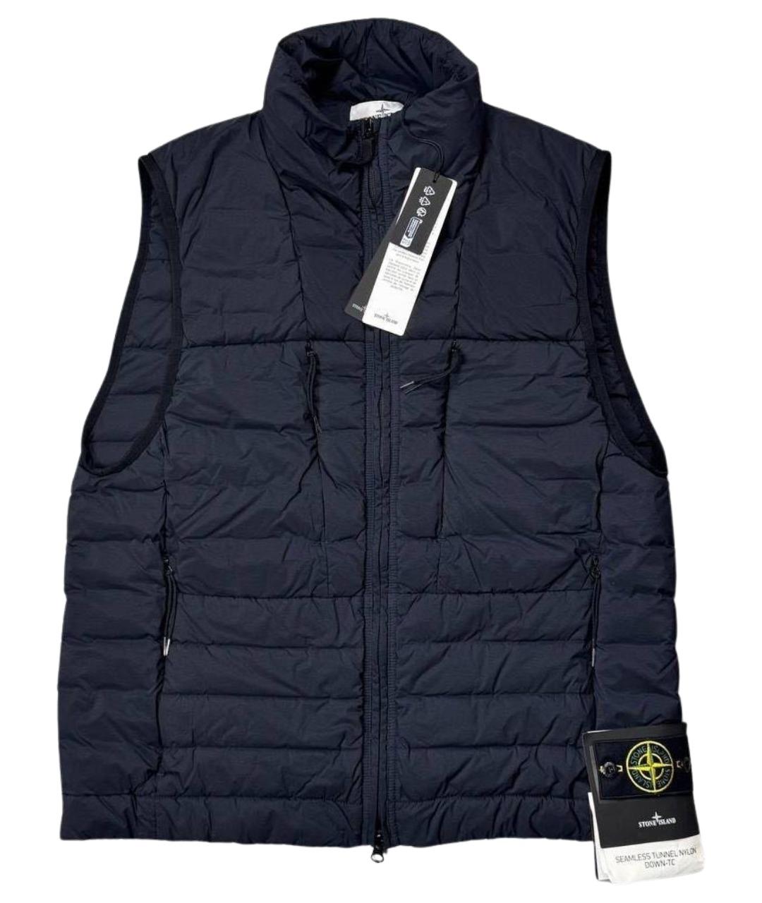 STONE ISLAND Темно-синий нейлоновый жилет, фото 1