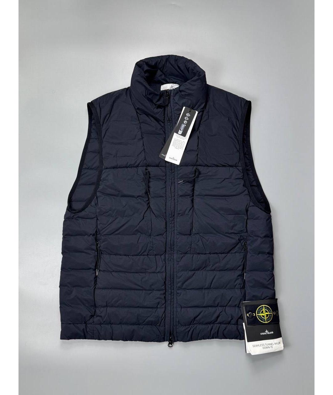 STONE ISLAND Темно-синий нейлоновый жилет, фото 5