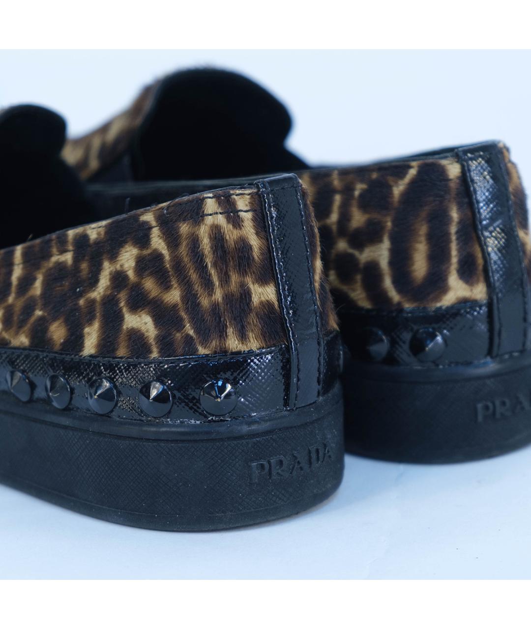 PRADA Коричневые кожаные слипоны, фото 5