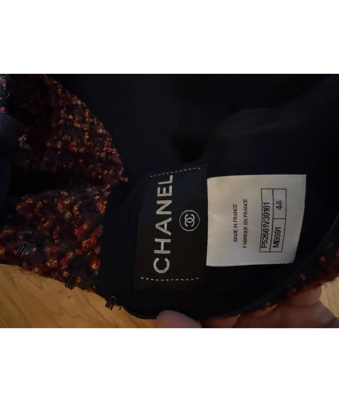 CHANEL Красное твидовое повседневное платье, фото 5