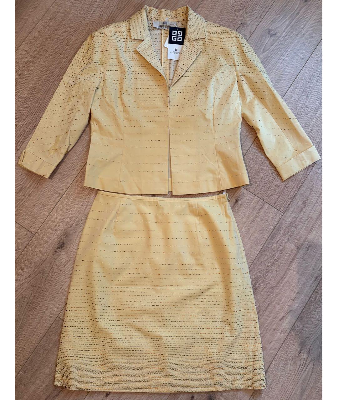 GIVENCHY Горчичный хлопковый костюм с юбками, фото 9
