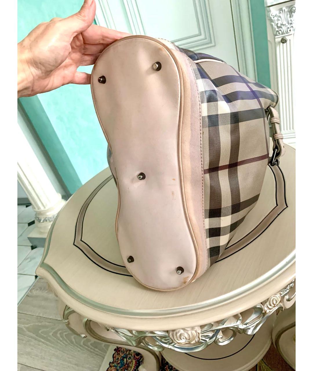BURBERRY Коричневая сумка тоут из канвы, фото 5