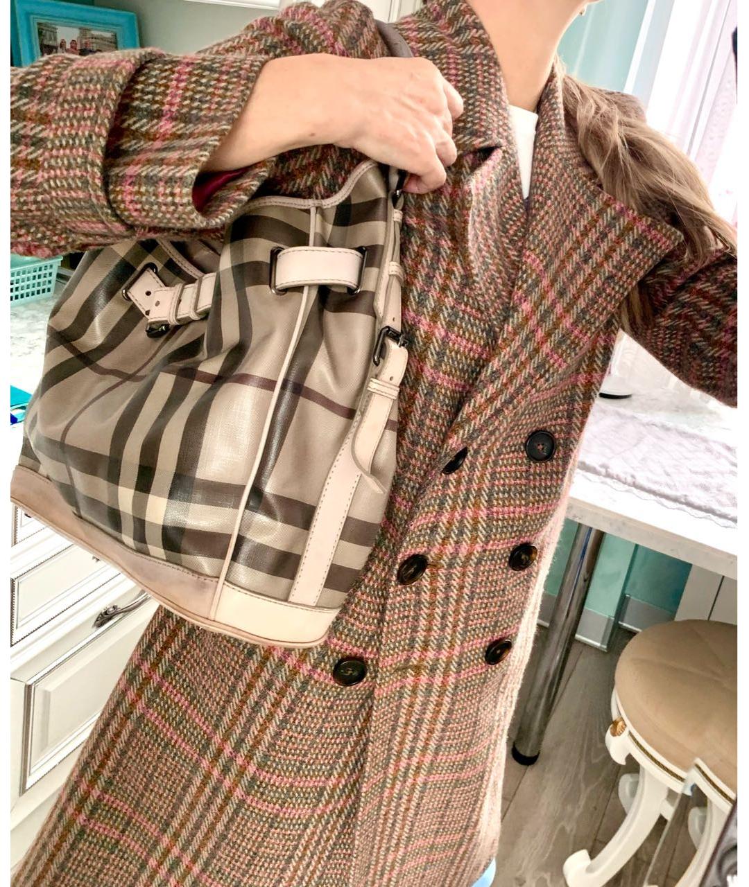 BURBERRY Коричневая сумка тоут из канвы, фото 8