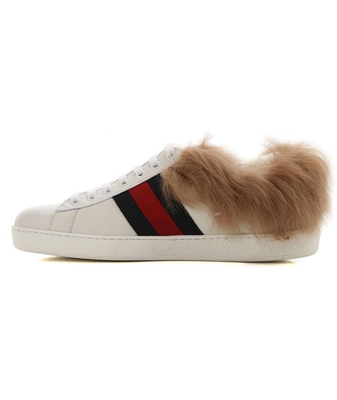 GUCCI Белые кожаные кеды, фото 2