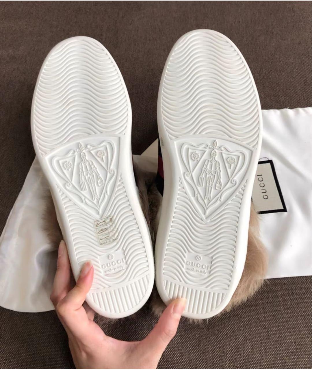 GUCCI Белые кожаные кеды, фото 4