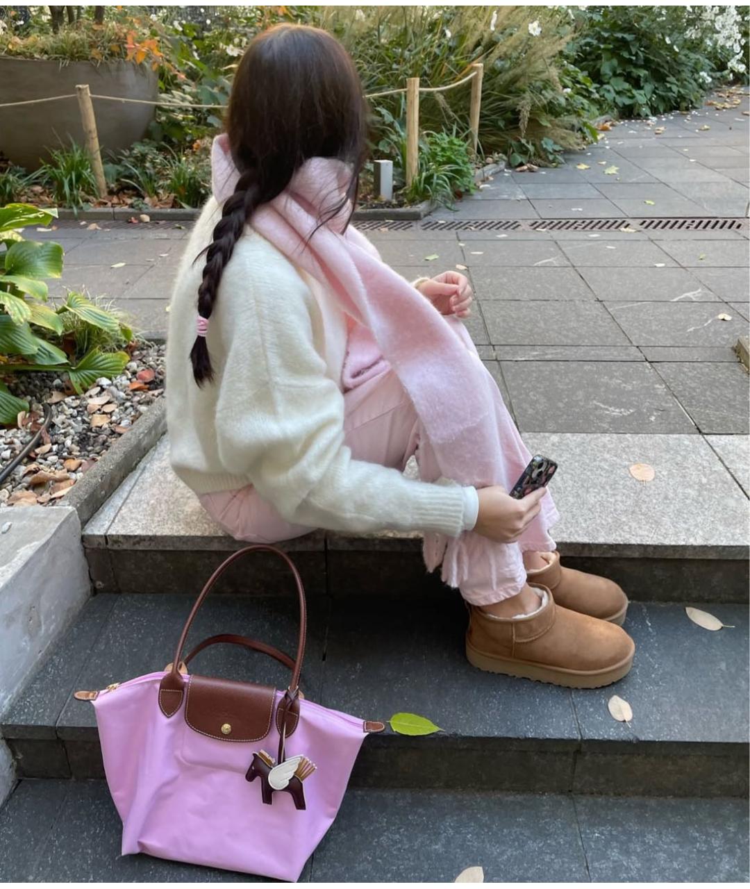 LONGCHAMP Розовая сумка тоут, фото 3