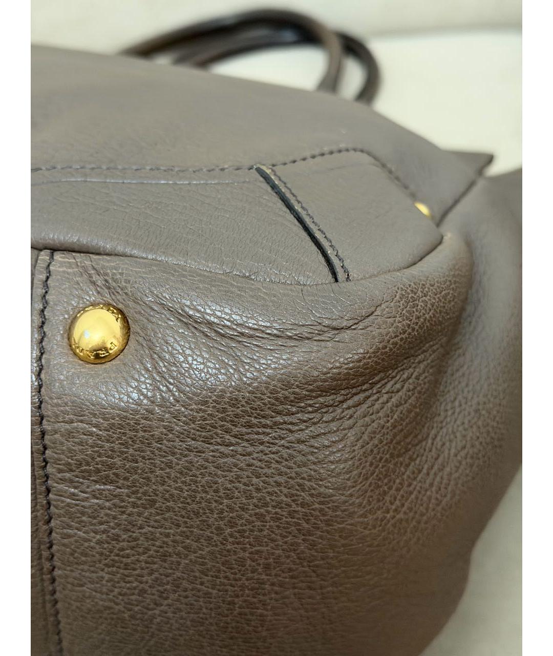 PRADA Коричневая кожаная сумка тоут, фото 7