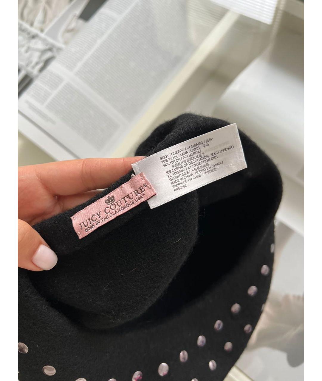 JUICY COUTURE Черная шапка, фото 5