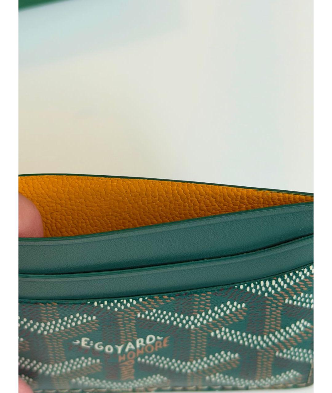 GOYARD Зеленый кожаный кардхолдер, фото 3