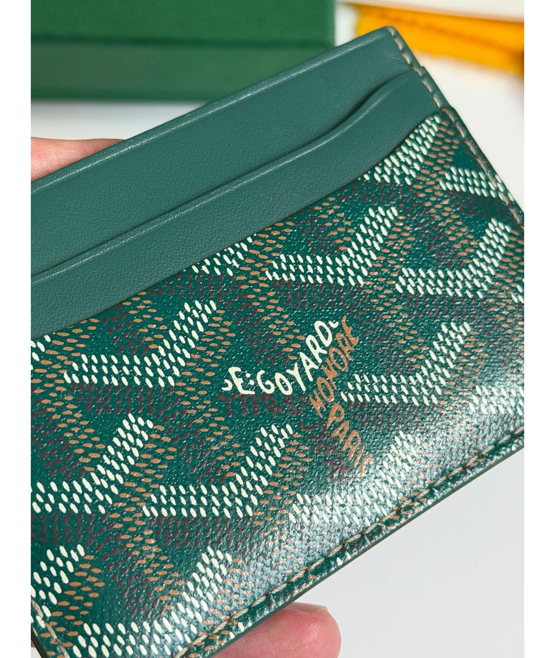 GOYARD Зеленый кожаный кардхолдер, фото 2