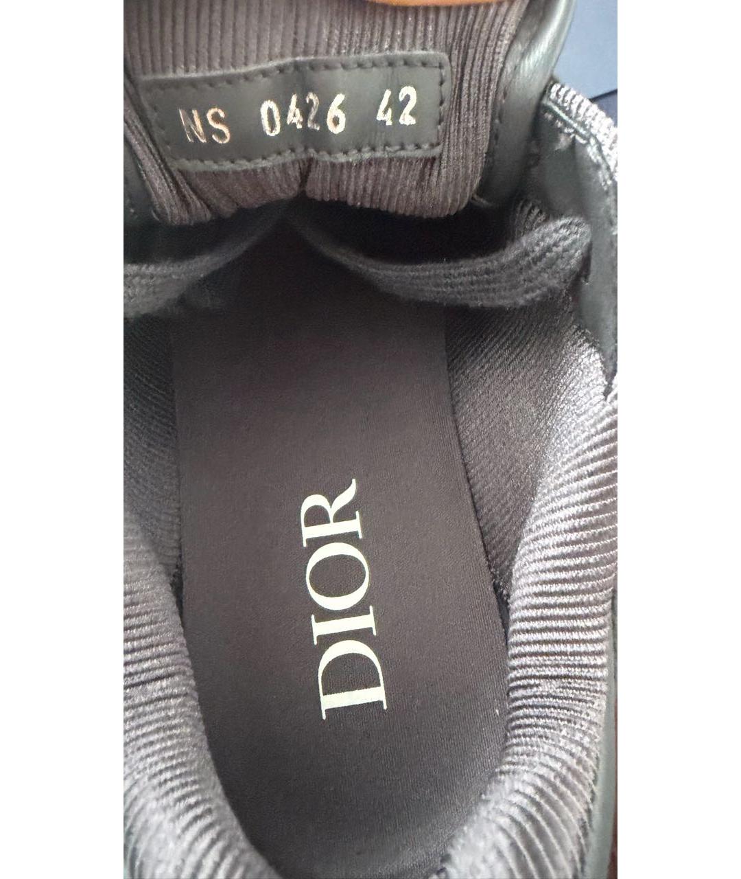 CHRISTIAN DIOR Антрацитовые кожаные низкие кроссовки / кеды, фото 6