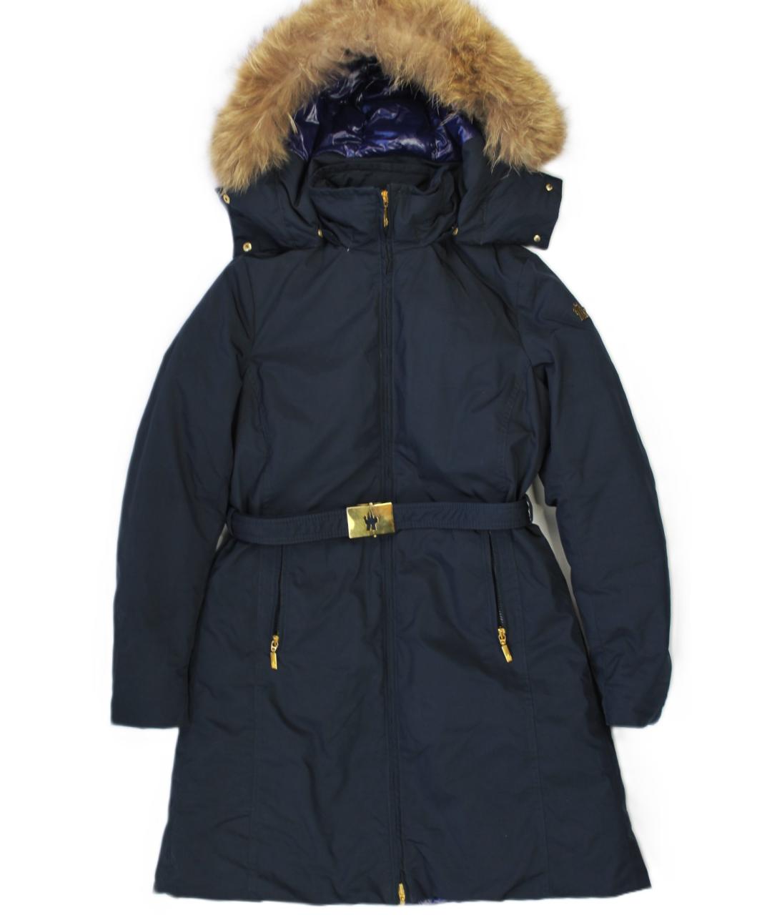 MONCLER Темно-синий полиэстеровый пуховик, фото 9