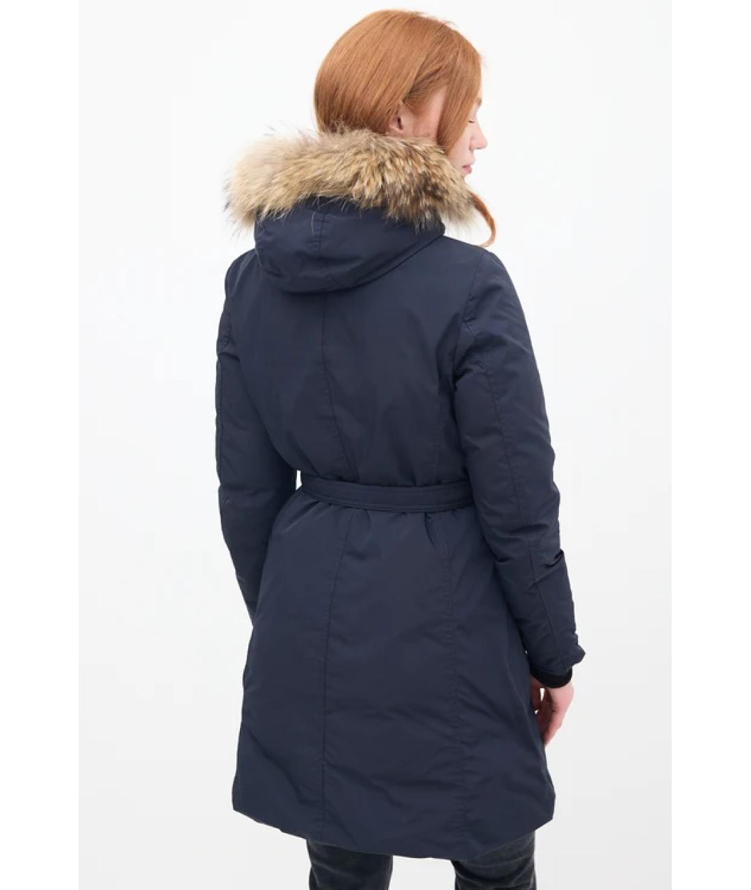 MONCLER Темно-синий полиэстеровый пуховик, фото 2