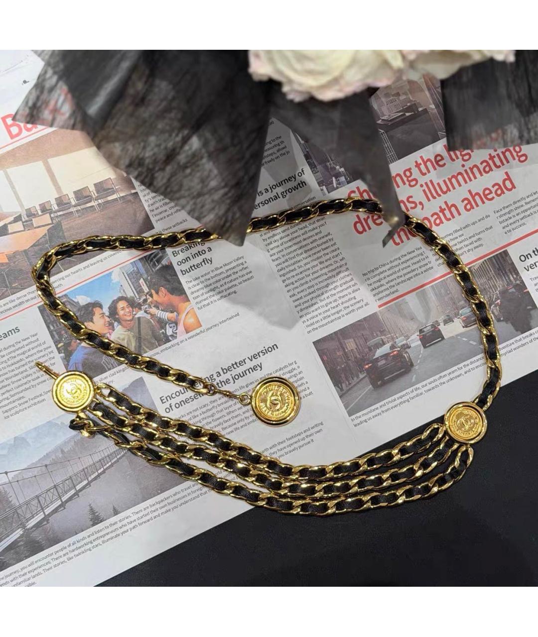 CHANEL Черный кожаный ремень, фото 3