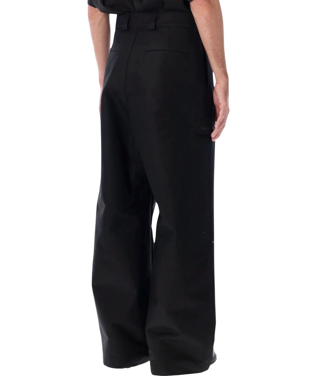 BALENCIAGA Черные хлопковые повседневные брюки, фото 2