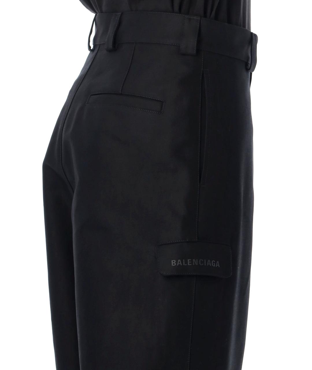 BALENCIAGA Черные хлопковые повседневные брюки, фото 3