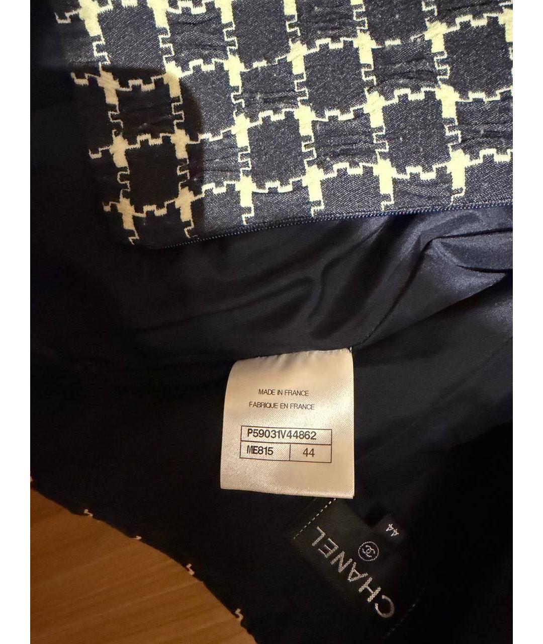 CHANEL Темно-синяя твидовая юбка мини, фото 2