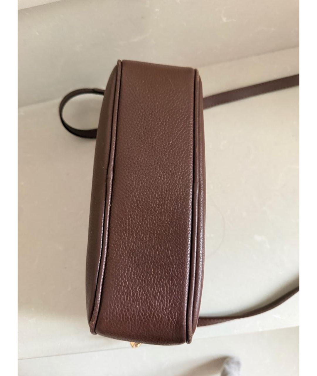 KITON Коричневая кожаная сумка через плечо, фото 5