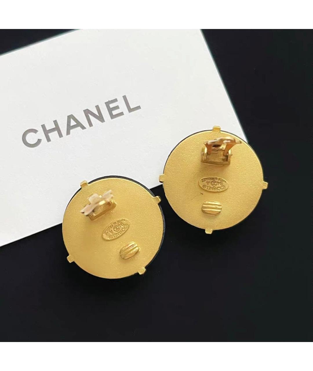 CHANEL Черные клипсы, фото 4
