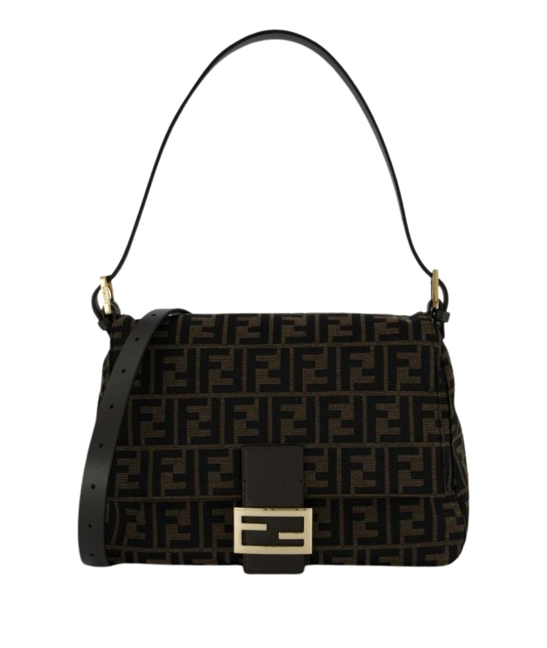 FENDI Коричневая тканевая сумка через плечо, фото 1