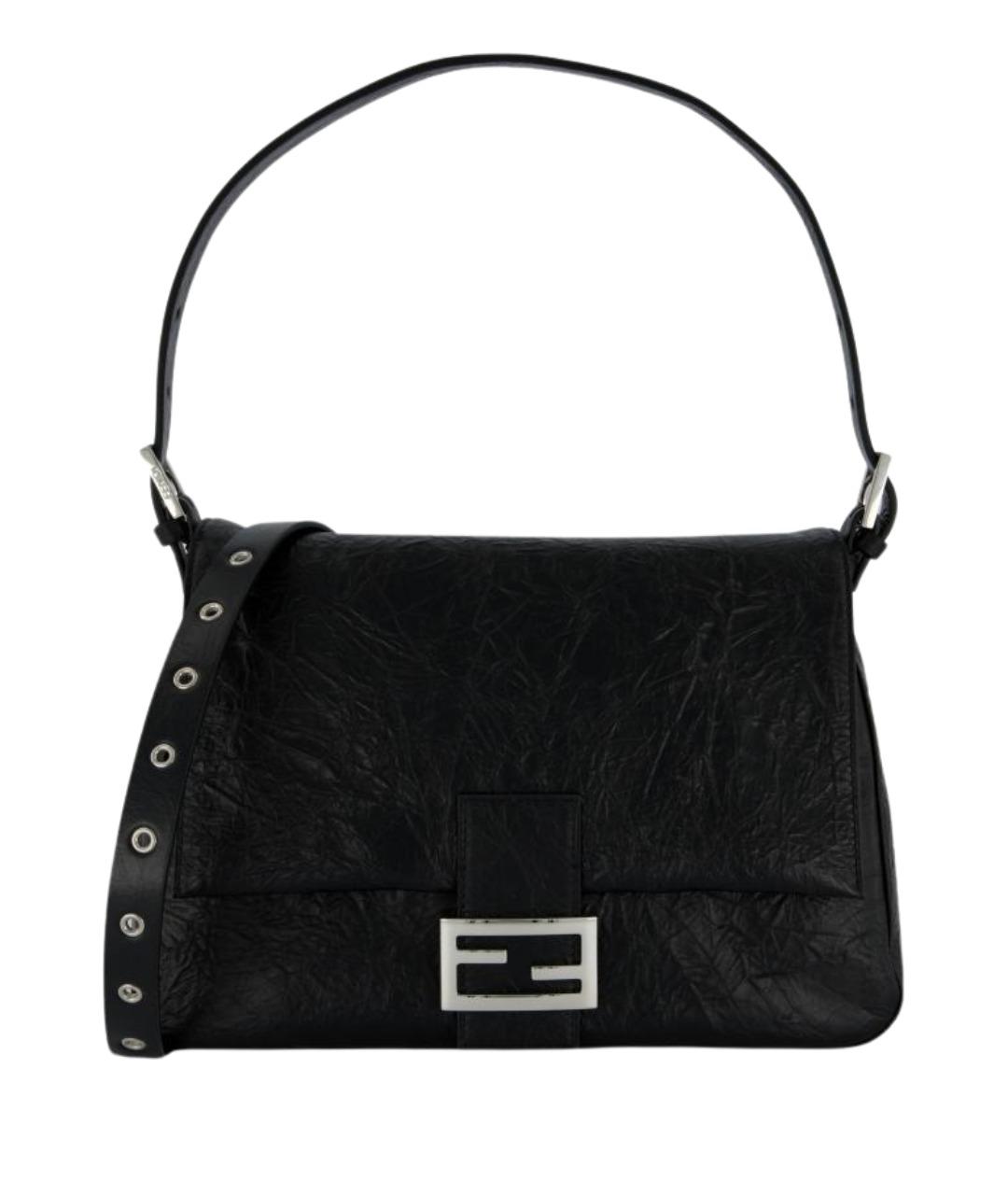 FENDI Черная кожаная сумка через плечо, фото 1