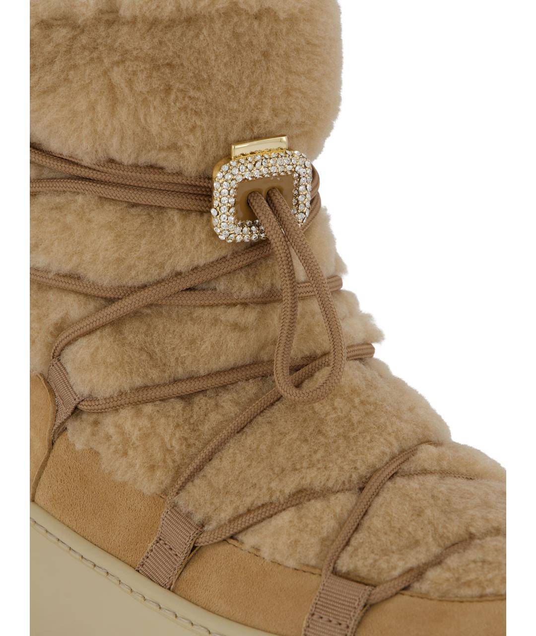 ROGER VIVIER Бежевые замшевые сапоги, фото 4