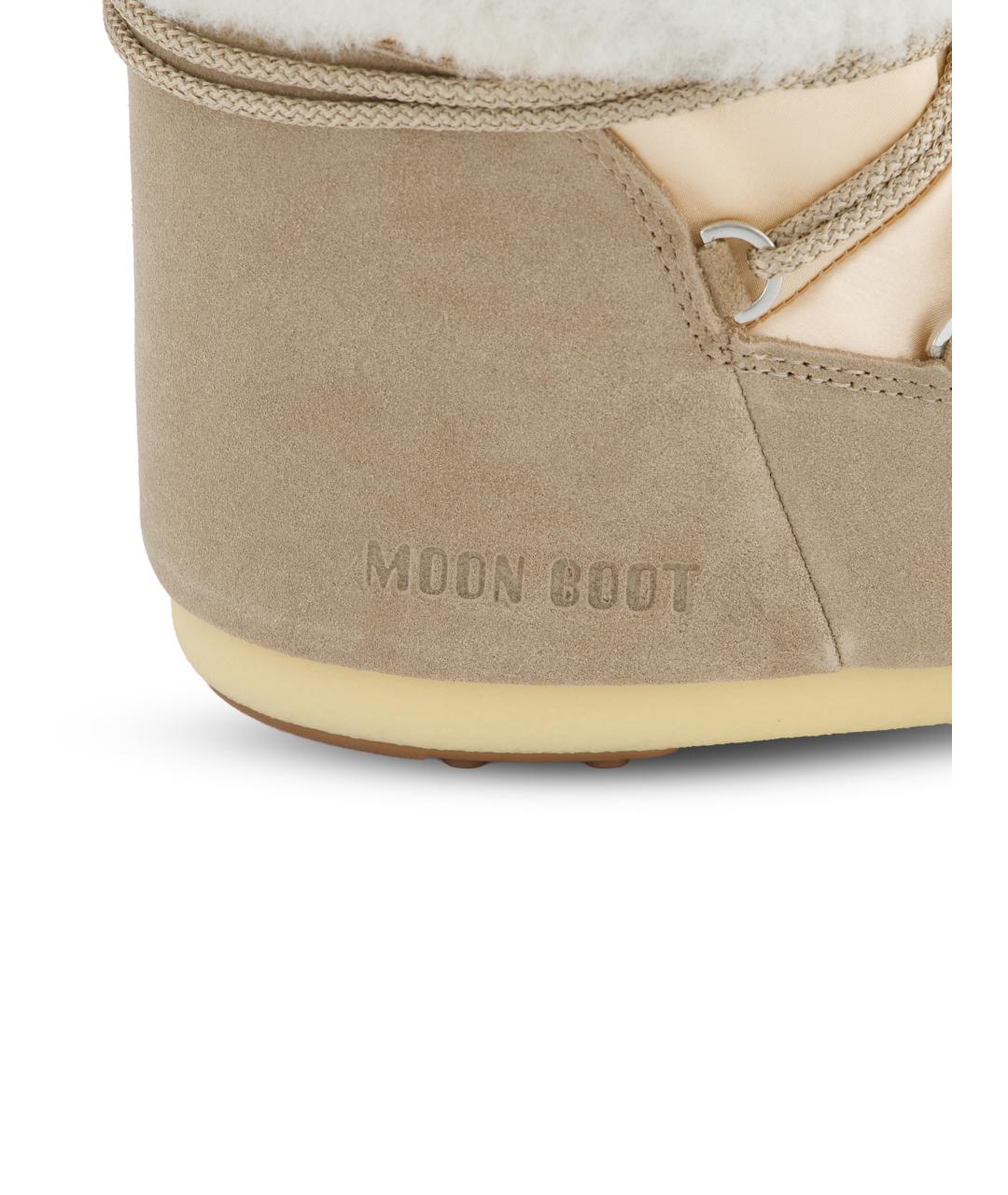 MOON BOOT Бежевые замшевые сапоги, фото 4