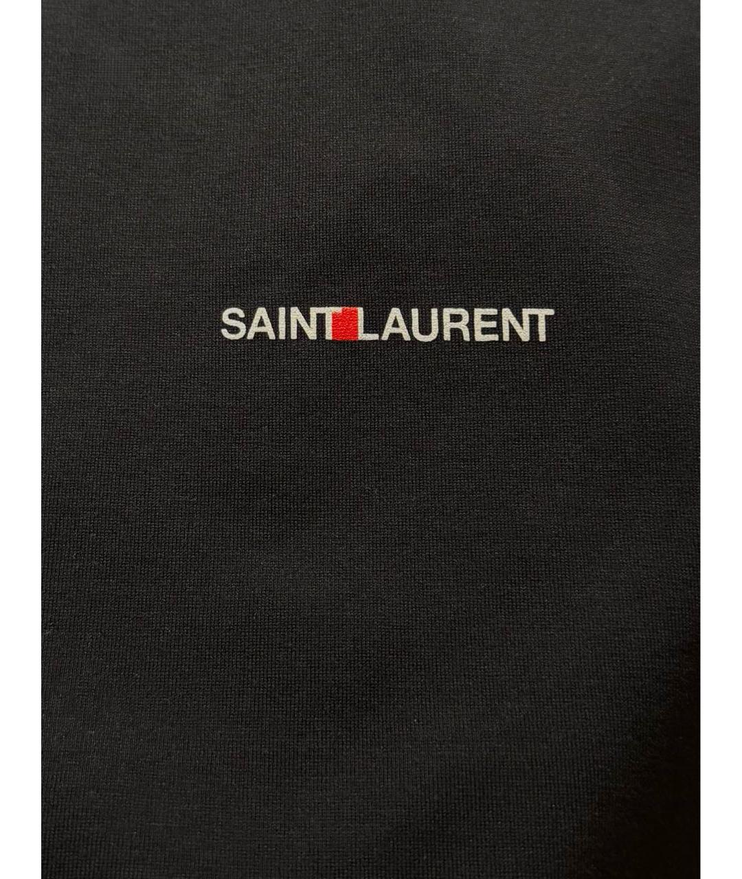 SAINT LAURENT Черная хлопковая футболка, фото 5
