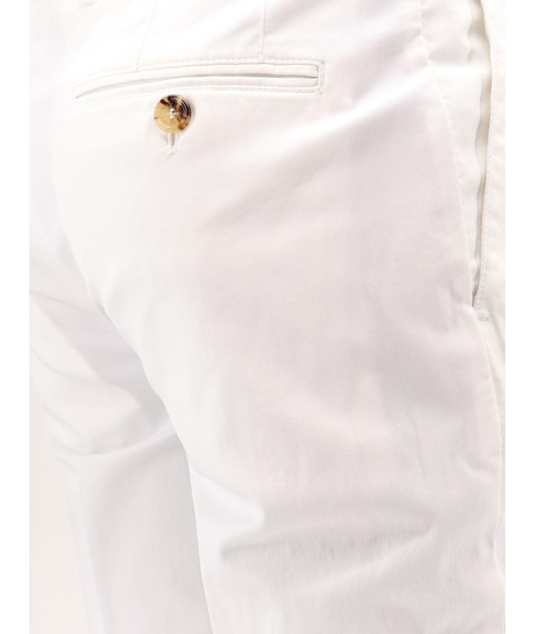 BRUNELLO CUCINELLI Белые хлопковые классические брюки, фото 3
