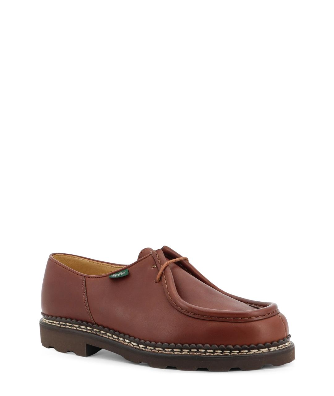 PARABOOT Коричневые кожаные низкие ботинки, фото 2