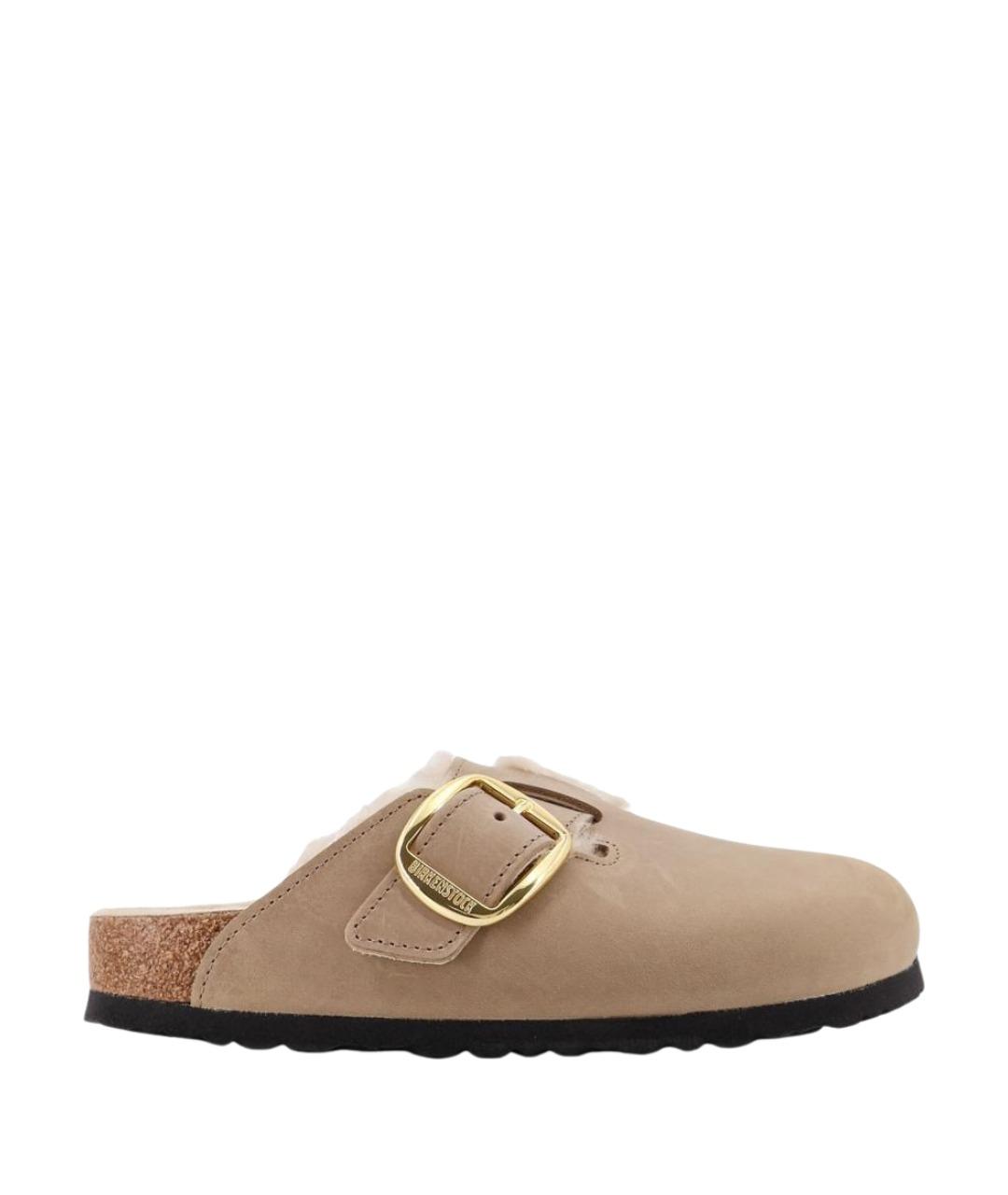 BIRKENSTOCK Бежевые замшевые сабо, фото 1