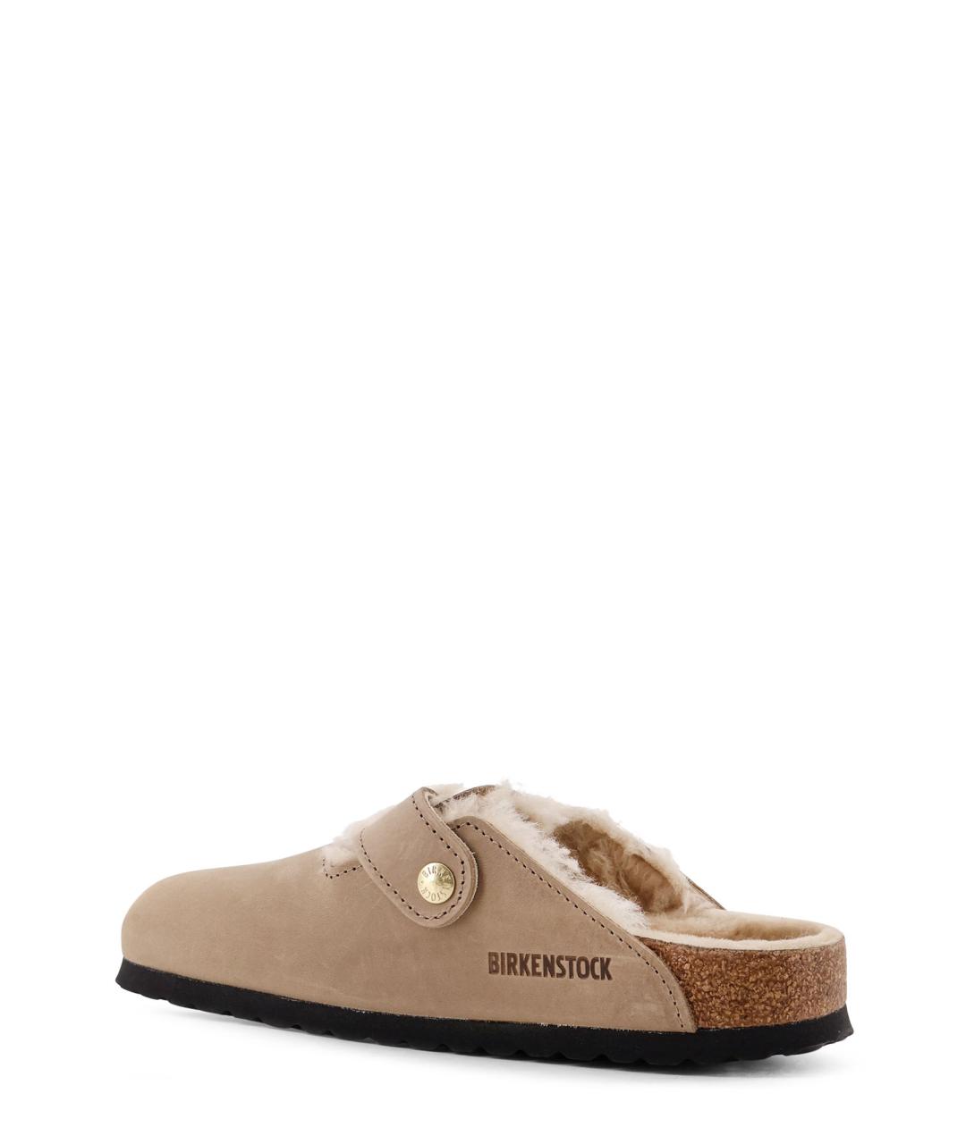 BIRKENSTOCK Бежевые замшевые сабо, фото 3