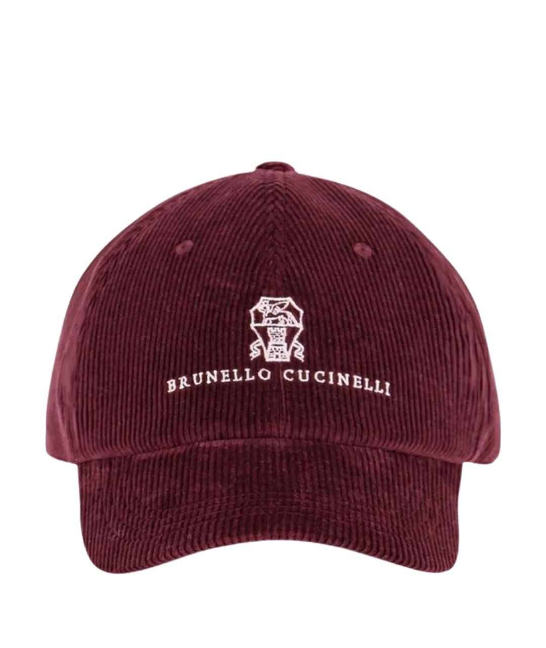 BRUNELLO CUCINELLI Бордовая хлопковая кепка/бейсболка, фото 1