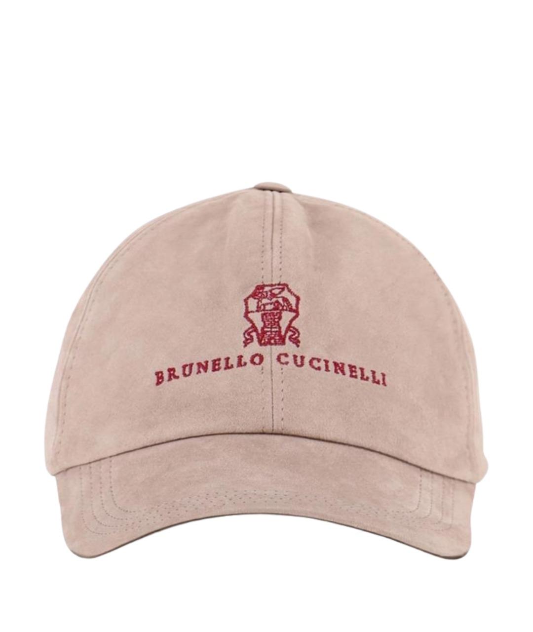 BRUNELLO CUCINELLI Серая кожаная кепка/бейсболка, фото 1