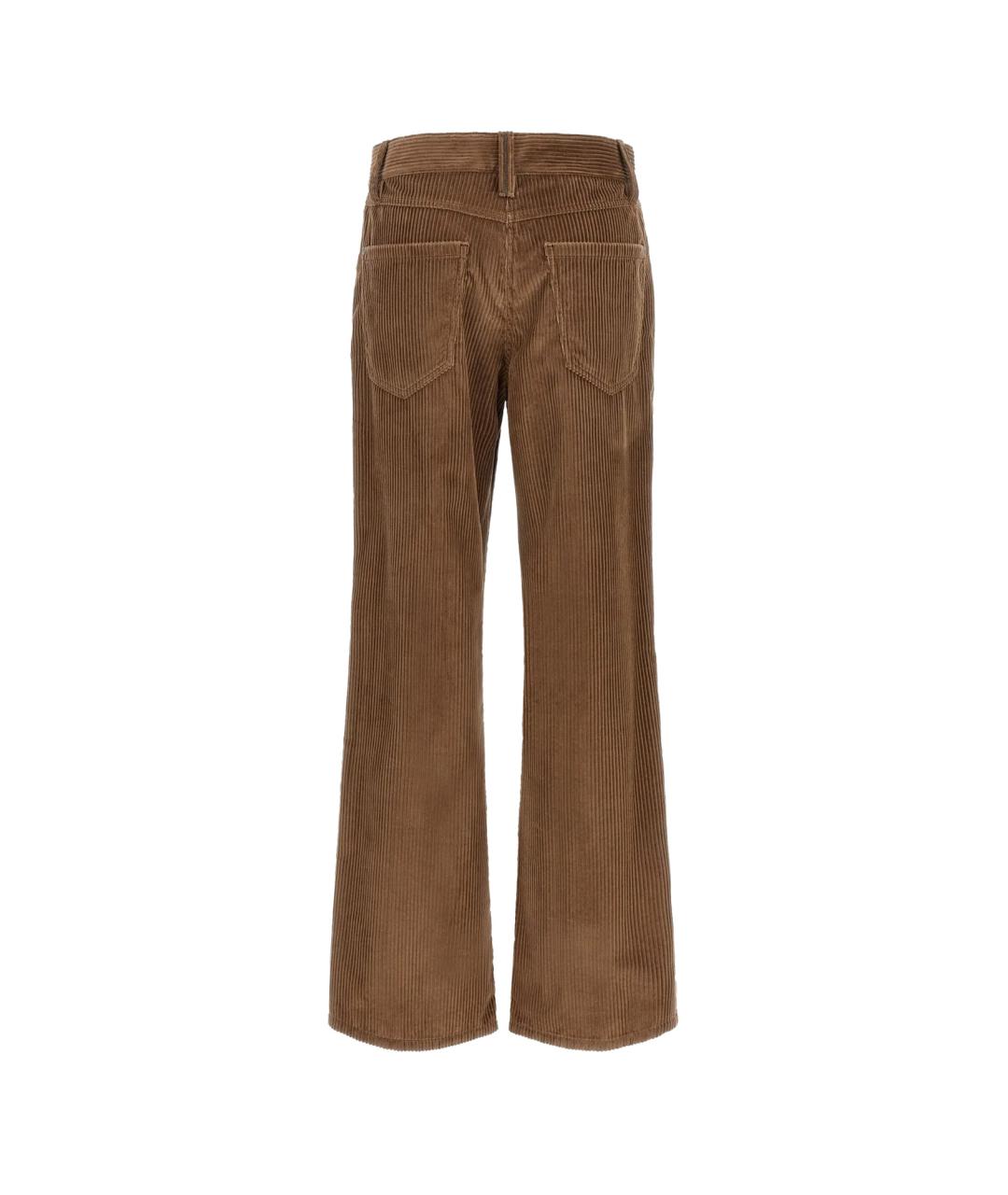 BRUNELLO CUCINELLI Горчичные хлопковые прямые брюки, фото 2