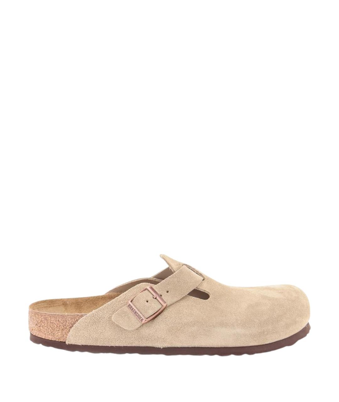BIRKENSTOCK Бежевые замшевые сабо, фото 1