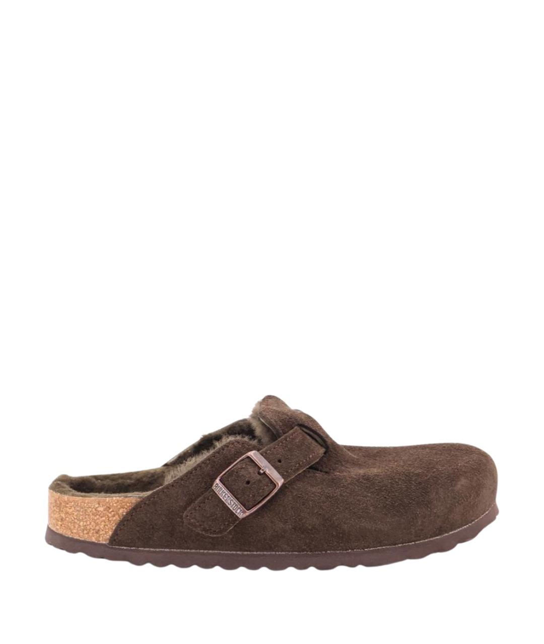 BIRKENSTOCK Коричневые замшевые сабо, фото 1