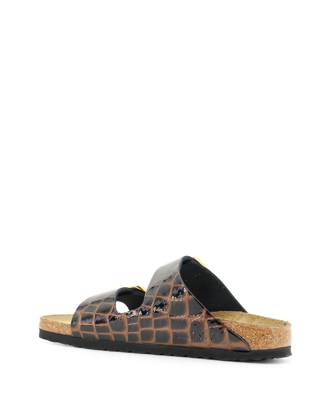 BIRKENSTOCK Коричневые кожаные шлепанцы, фото 3