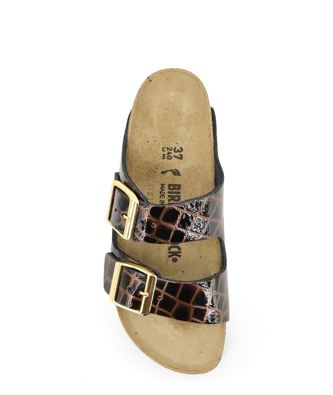 BIRKENSTOCK Коричневые кожаные шлепанцы, фото 5