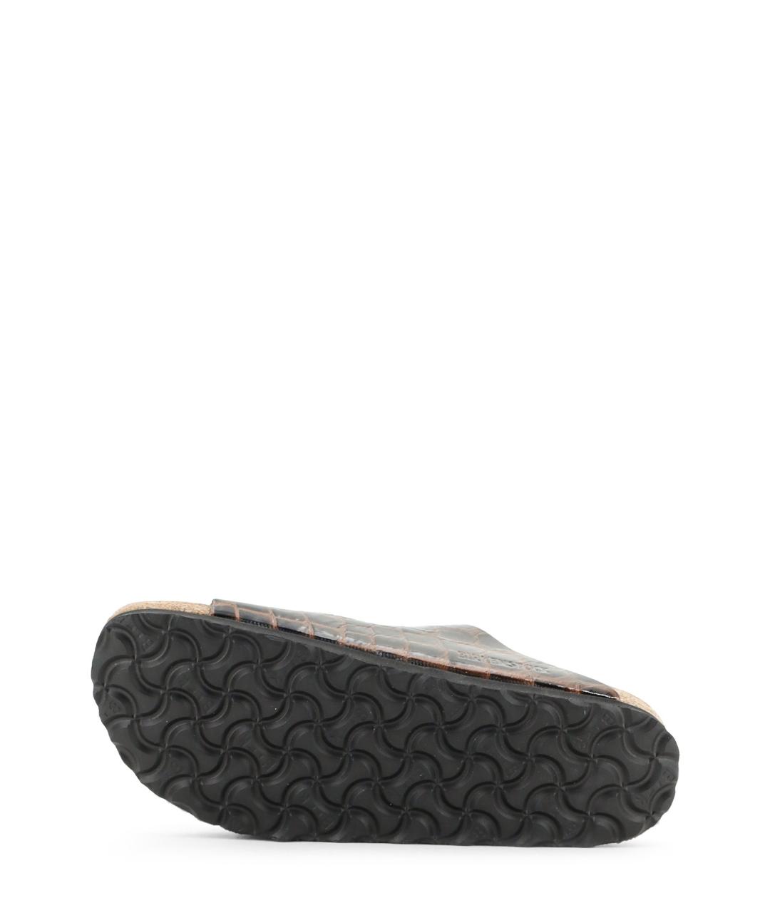 BIRKENSTOCK Коричневые кожаные шлепанцы, фото 4