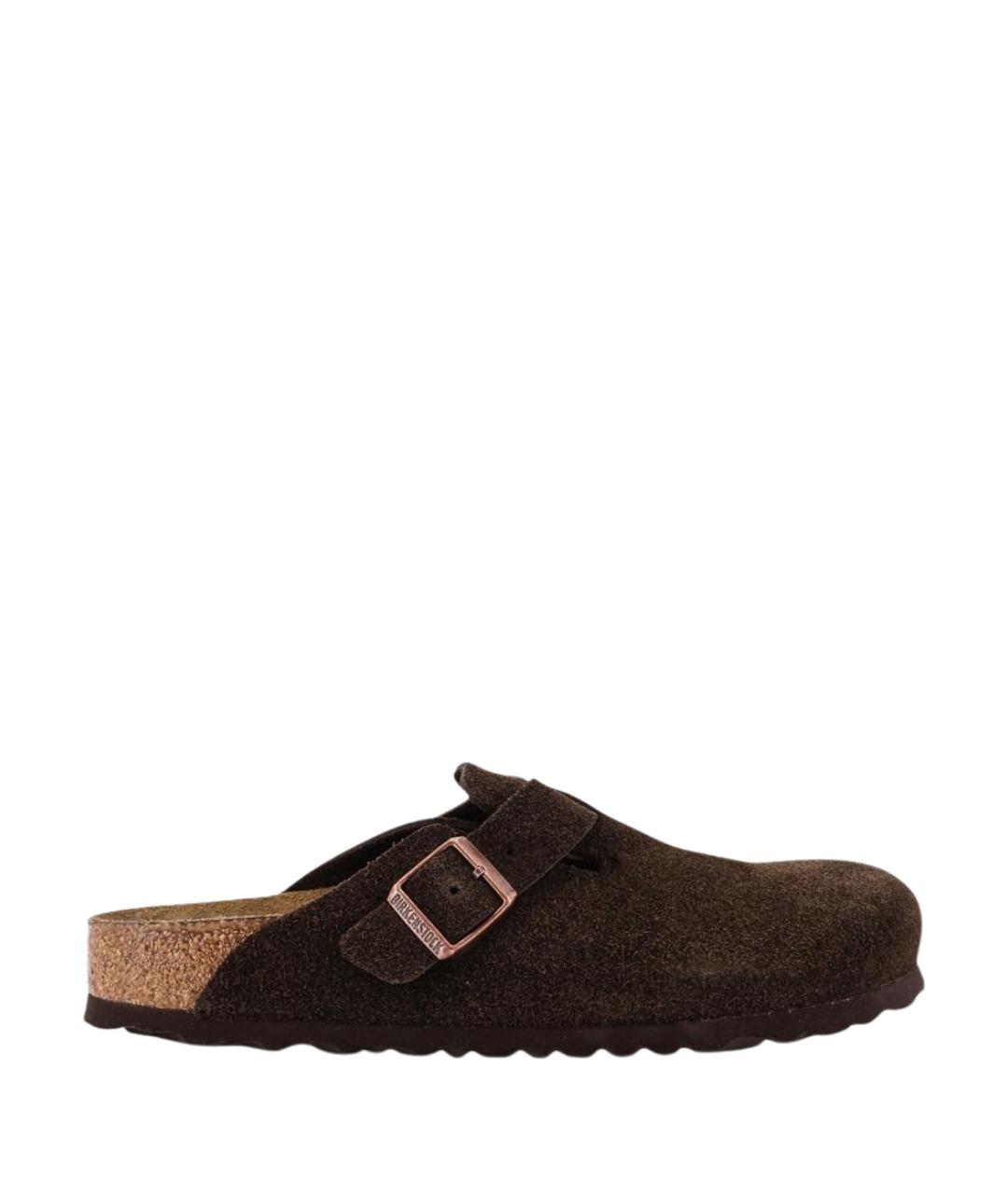 BIRKENSTOCK Коричневые замшевые сабо, фото 1